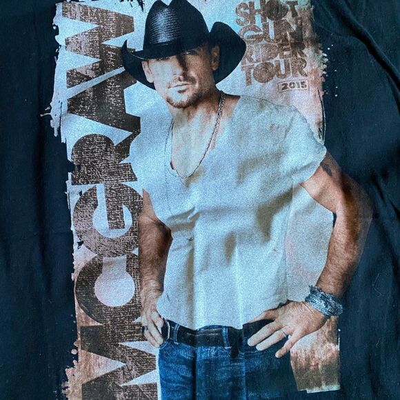 McGraw Shot Gun Rider Tour T-shirt Concert Black Short Sleeve Size Medium - Picture 3 of 7
